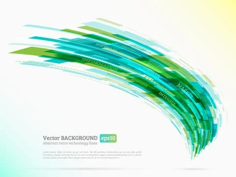 Abstract retro technology lines Illustrazione stock