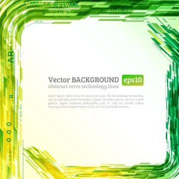 Abstract retro technology lines Stock Illustration