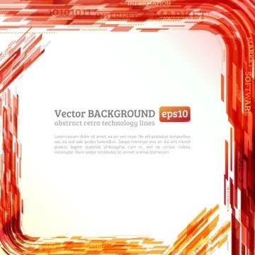 Abstract retro technology lines Stock Illustration