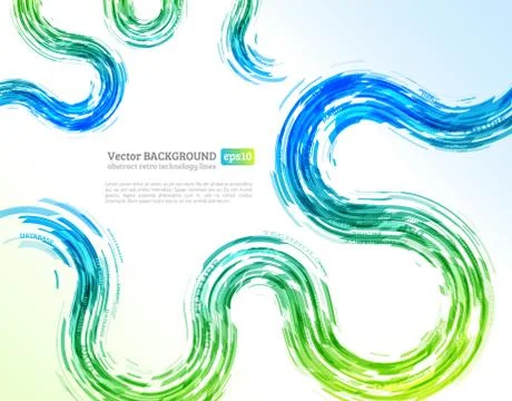 Abstract retro technology lines Stock Illustration