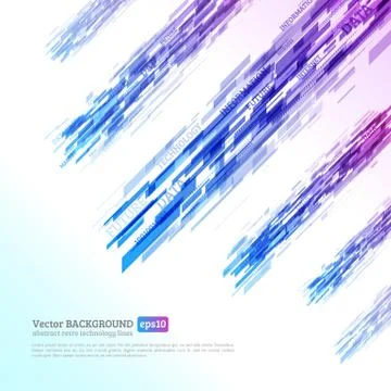 Abstract retro technology lines Stock Illustration