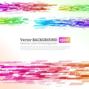 Abstract retro technology lines Stock Illustration