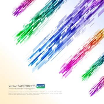 Abstract retro technology lines Stock Illustration