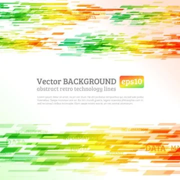 Abstract retro technology lines Stock Illustration