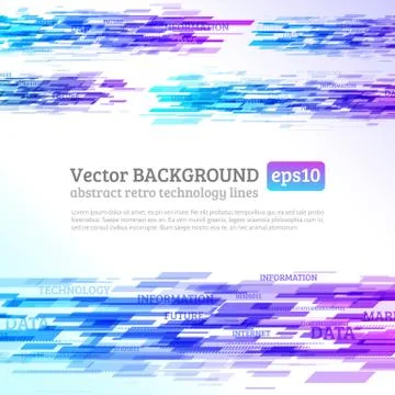 Abstract retro technology lines Stock Illustration