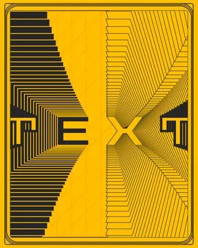 Abstract Retro Text Poster Yellow Background Lightning Modern Art Print Stock Illustration