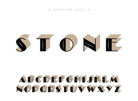 Abstract retro typography symbol vector set, latin typescript alphabet collec Stock Illustration