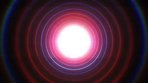 Abstract Retro VJ Background With Light Circles Stock Footage 221503337