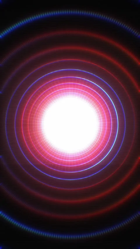 Abstract Retro VJ Loop With Light Circles Vertical Background Stock Footage 344157650