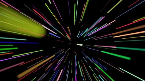 Abstract retro of warp or hyperspace motion in colorful star trail. Video stock 105043501