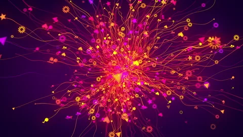 Abstract retro of warp or hyperspace motion in blue purple star trail Stock Footage 156937658