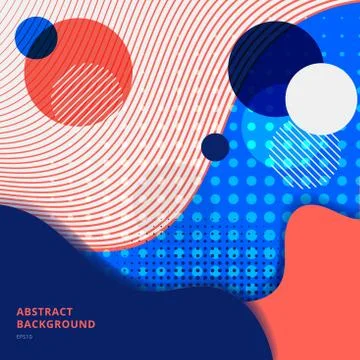 Abstract retro wavy geometric pattern dynamic 3D colorful background. Trendy Stock Illustration