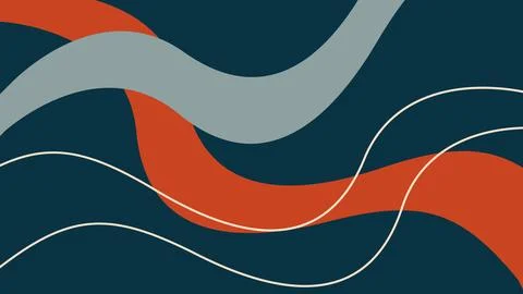 Abstract Retro Wavy Lines on Dark Background Illustrazione stock