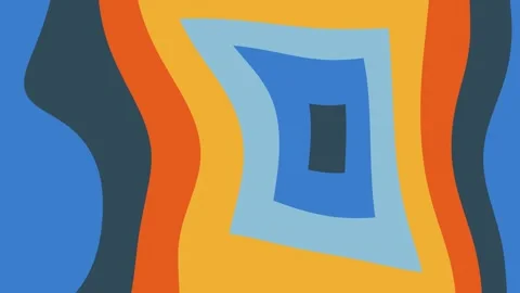 Abstract retro wavy stripes motion background, in vibrant orange, and blue Stock Footage 339620794