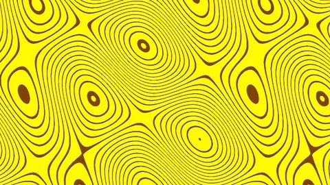 Abstract retro yellow black seamless wavy geometric line background pattern Stock Footage 341054908