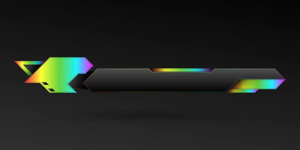 Abstract RGB multicolor gradient lower third screen broadcast title banner Stock Illustration