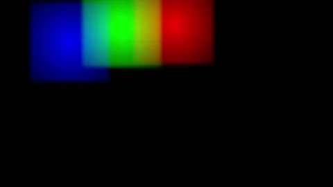 Abstract RGB squares floating in darkness with cinematic motion blur and bo.. Stock Footage 340912373
