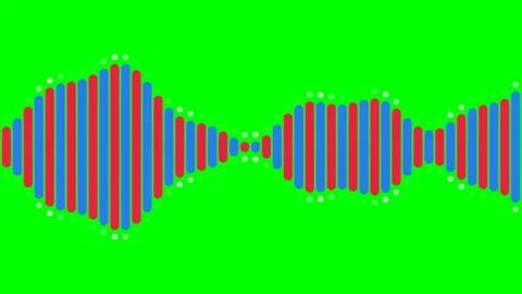 Abstract rhythmic audio waveform pattern on a vibrant green background Stock Footage 340267822