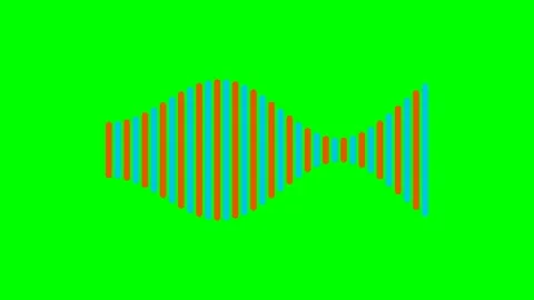 Abstract rhythmic pattern of orange and blue vertical bars on green backgroun Stock Footage 340265952