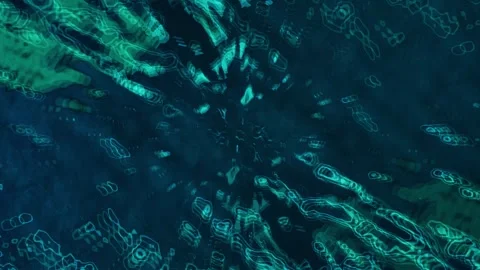 Abstract rhythmic waves flowing in dark space Stock Footage 244166446
