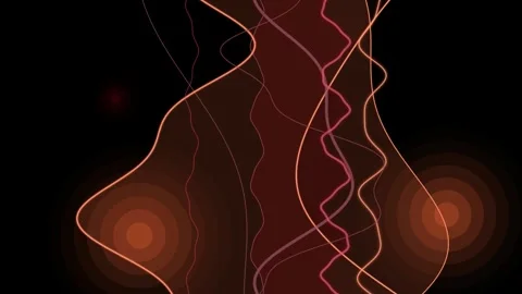 Abstract rhythmic wavy lines flowing across dark background with soft glowi.. Vídeo Stock 346092832