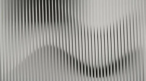 Abstract ribbed glass background with vertical lines and wavy shadows Stockillustratie