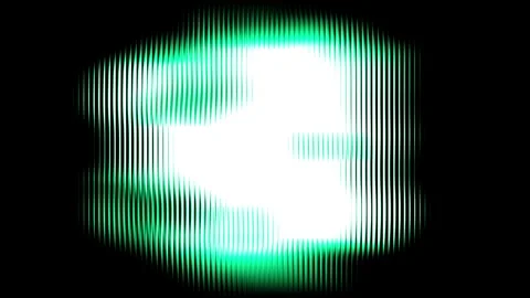 Abstract ribbed glass loop gradient motion background with white, green neon Stock Footage 348756588