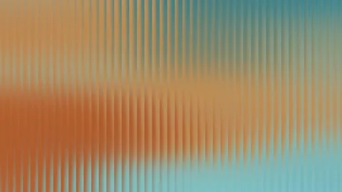 Abstract ribbed glass refraction motion background in orange, cyan, rust, a.. Stock Footage 333458225