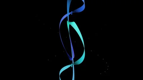 Abstract ribbon loop morphing through color spectrum in dark space as dynam.. Stock Footage 345984185