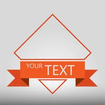 Abstract ribbon with square frame - vector illustration. Stock Illustration