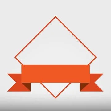 Abstract ribbon with square frame - vector illustration. Stock Illustration