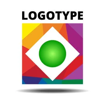 Abstract Ribbon Square logo Illustrazione stock