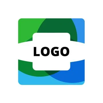 Abstract Ribbon Square logo Stock Illustration