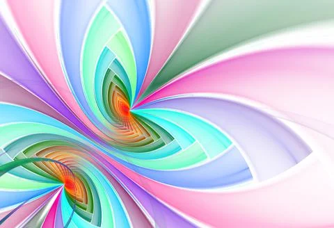 Abstract ribbons background: composition of colored curved ribbons - great fo Illustrazione stock