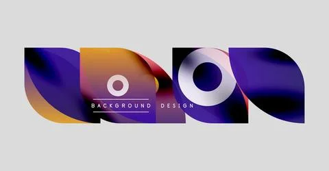 Abstract ribbons overlap, creating dynamic visual effect. Colors blendpurple, 库存插图