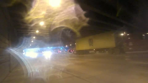 Abstract, Riding Under a Bridge in the Rain Vídeo Stock 244264299