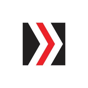 Abstract right arrow square geometric logo vector Stock Illustration