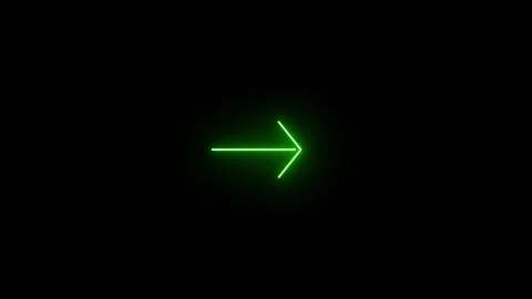 Abstract right direction pointer sign with green light stroke animation. 4k Stockbeeldmateriaal 340415040