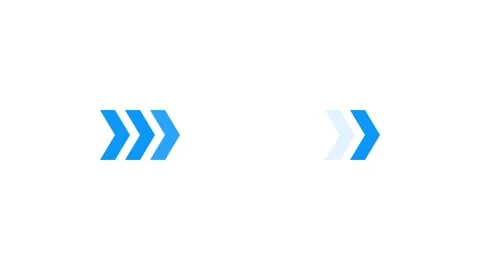 Abstract right, next or forward direction icon concept. Blue color arrows i.. Vídeo Stock 333994516
