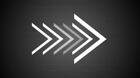 Abstract right pointing arrows in a row background creating a fast forward .. Stock Footage 337085184