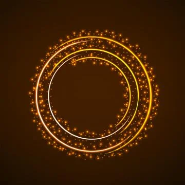 Abstract ring background with luminous particles. Glowing circle Illustrazione stock