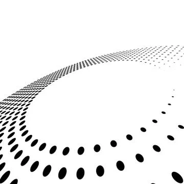 Abstract ring of black dots. Halftone effect with gradient. Modern design vector Illustrazione stock