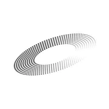 Abstract ring of black dots. Halftone effect with gradient. Modern design vector Stock Illustration
