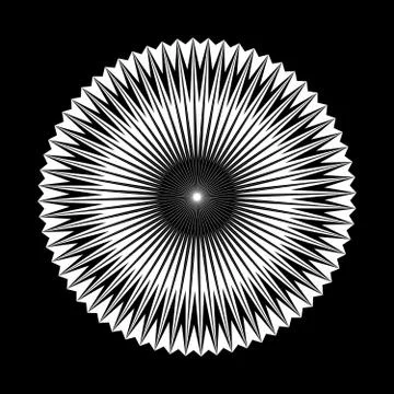Abstract ring centered black white star shaped background Stock Illustration