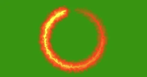 Abstract ring of fire flame appears on black background, concept of magic Stock Footage 286435343