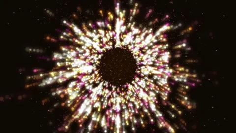 An abstract ring of golden, white, and pink glowing particles Stock-Footage 332911909