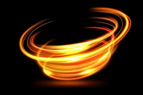 Abstract Ring Light Effect Isolated on Dark Background, Vector Illustration イラスト素材