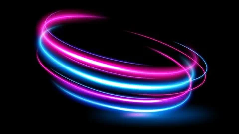 Abstract Ring Light Effect Isolated On Dark Background, Vector Illustration Stock Illustration
