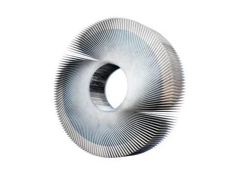 Abstract ring object with radial fins. Isolated on white Stock Illustration