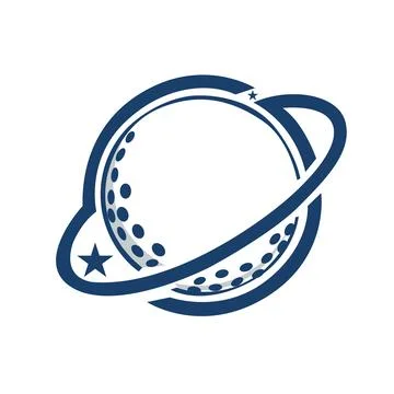 Abstract Ring planet with golf ball inside logo design pro vector Stock Illustration